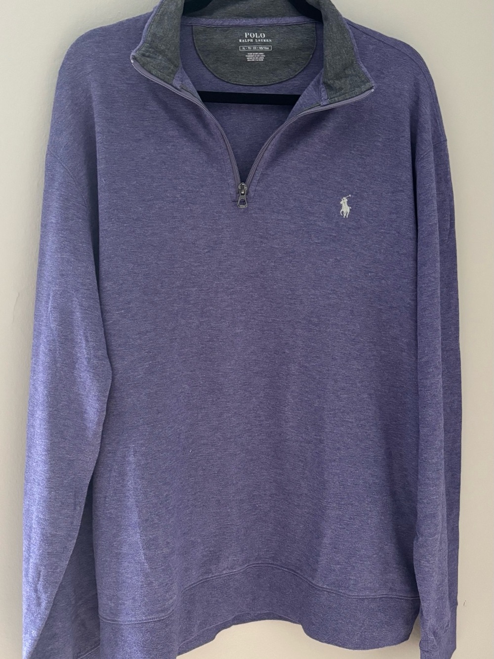 Polo by Ralph Lauren Heather Purple Quarter-Zip Sweater